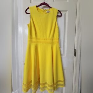 Calvin Klein Yellow Fit-n-Flare NWT